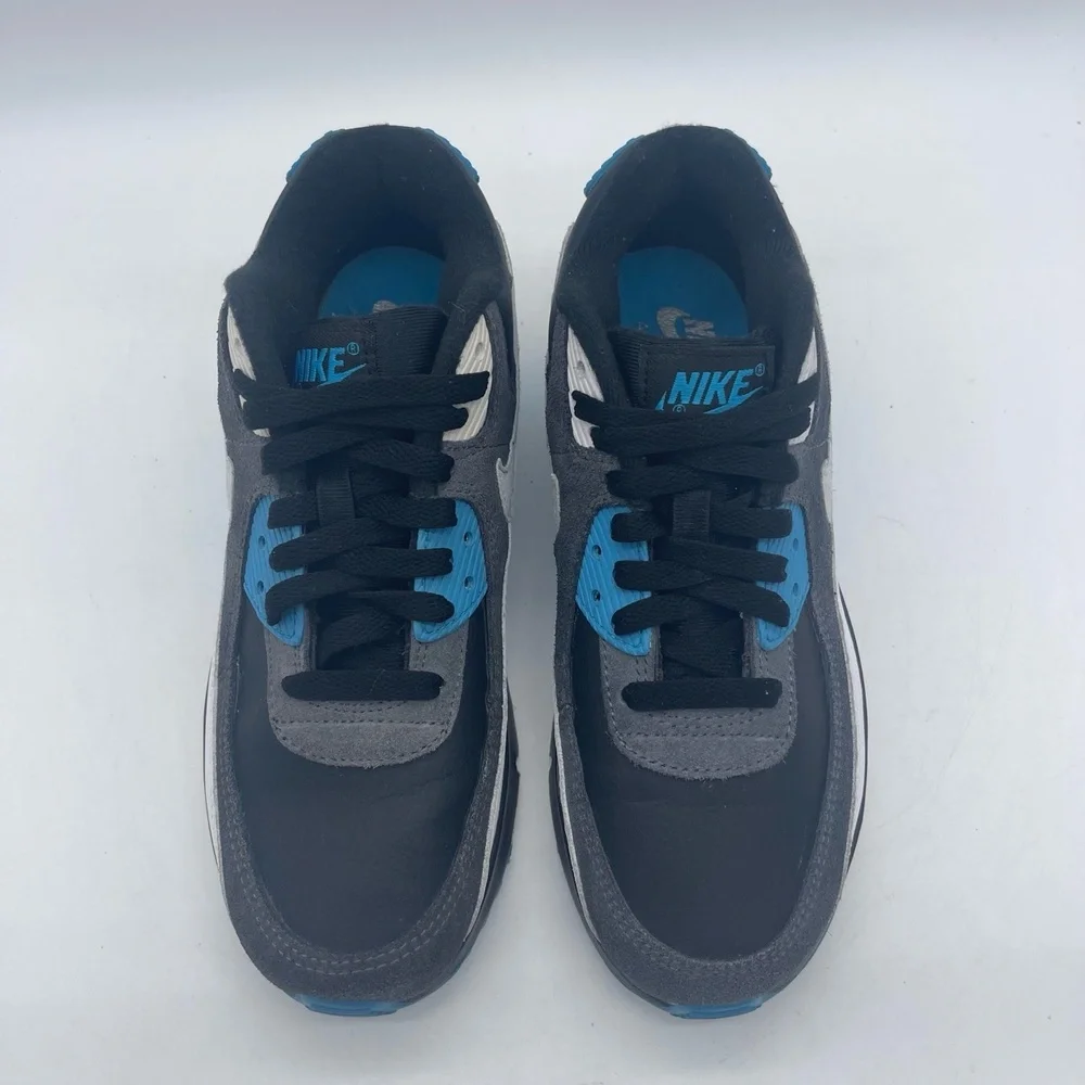 Nike Air Max 90 Leather CD6864-005 Youth Size 5Y Running Shoes Black‎ Dark Grey